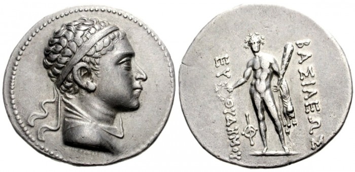 Euthydémos II., 180 - 170 př. Kr., tetradrachma (foto M. Mašek)
