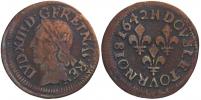 Ludvík XIII. (1610-43). Double tournois 1642 H. KM-127.6
