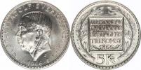 5 Kronor 1966 U - 100. výročí konstituce       KM 839     Ag 400
