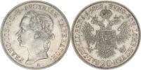 20 kr. 1852 A - hlava vlevo "R"