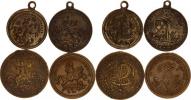 Svatojířská medaile - 4 ks medailí 19.stol. různé kovy 26-30 mm