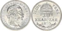 10 kr. 1870 KB - květinka v opisu na aversu - ofic. novoražba