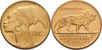 Brussel 1935 - Congo - medaile světové výstavy -