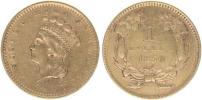 1 Dolar 1856 - malá hlava indiána