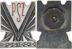 Odznak vojenské školy: "P S Z" (poddůstojnická odborná škola) z let 1972 smalt. kov 23