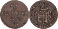 Cu 1/4 Krejcar 1793 H - Günzburg pro Přední Rakousko