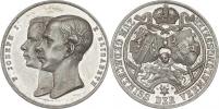 Cínová svatební medaile 24.4.1854 - dvojportrét zleva