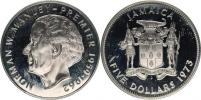 5 Dollars 1973 FM - Norman W. Manley     KM 59    Ag 925   41