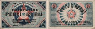 5 Rublů 1919 - dělnický deputátní spolek v Rize