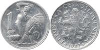 1 Kčs 1947 - Al   "FALZUM"  ražené    1