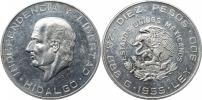 10 Pesos 1955 Mo - Hidalgo         KM 474      Ag 900  28