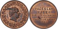 Václav Hanka - měděná úmrtní medailka 12.1.1861 -