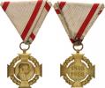 Jubilejní kříž z r. 1908 na vojenské stuze bronz zlacená VM I/37a; Marko.402a