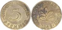 5 Pfennig 1949 J - Bank Deutscher Länder KM 102