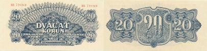 20 K 1944  sér. HK      1x SPECIMEN - dole     Hej. 58b S1;  Ba