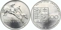 100 Kčs 1990 - Velká pardubická  (Federální znak)      kapsle