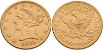 5 Dolar 1893 - hlava Liberty