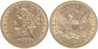 5 Dolar 1897 - hlava Liberty