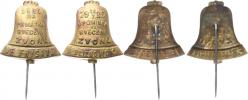 Fryšava - Svěcení zvonu 1925    bronz. plech tvar zvonu 30 mm