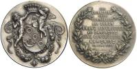 Medaile na sňatek 19.6.1900 v Kamenici. Nápis ve věnci / rodový znak. Bronz postř. 50 mm