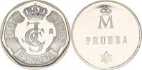 "PRUEBA 87" +korunované M / 500 Pesetas. Korunovaný monogram