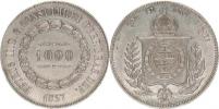 1000 Reis 1857       KM 465       Ag 917  12