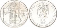 100 Kčs 1987 - Banícká akadémie B. Štiavnica     kapsle