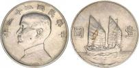 1 Dollar (yuan) rok 22(1933) - plachetnice   "sběratelská ražba"