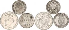 1/4 Zlatník 1858 A (stopa na hr.); +10 kr. 1872; +6 kr. 1849 A (m