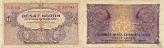10 Kč 1927  sér. N 193   neperf.       Baj. 22d;  Hej. 22 b