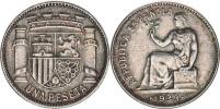 1 Peseta 1933     "R"     Ag 835           KM 750