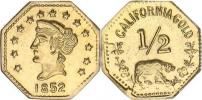 1/2 California gold 1852