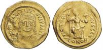 Justinus II. (565 - 578). Solidus (4,175 g), minc. Constantinopolis (R: VICTORIA AVGGGE / CONOB). Sear-346. n. prohnut