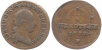 Cu 1/4 Krejcar 1790 F