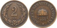 2 Fillér 1892 KB            "RR"_tém.