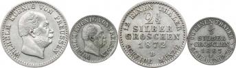 2 1/2 Silber groschen 1872 B; +1/2 Silber groschen 1867 B -minc.