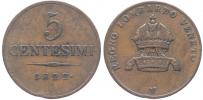 Cu 5 Centesimi 1822 V