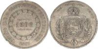 1000 Reis 1857       KM 465       Ag 917  12