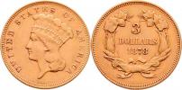 3 Dolar 1878 - hlava indiána