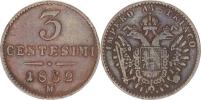3 Centesimi 1852 M - IMPERO      Nov. 92