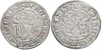 Mečový groš, ražba z let 1457-64, minc. Lipsko. Krug-894/1. dr. vada  mat.