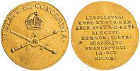 3/4 dukátová medaile 1790 na korunovaci ve Frankfurtu