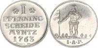 1 Pfennig 1763 IAP   sběratelská ražba 1973     Ag 900   2924 g