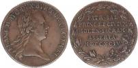 Žeton na holdování v Belgii (Brusel) v roce 1794   bronz 22 mm