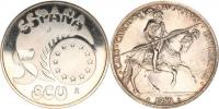5 Ecu 1989 - Carolus V. na koni       KM X M24        Ag 925