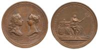 Friedrich III. a princezna Augusta - svatební medaile 1736