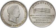 Korunovace na lombardsko-benátského krále 6.9.1838 v Miláně. Malý Ag žeton 18,7 mm. Novák-V/XVIII/G9b