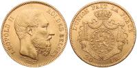 Belgie, Leopold II. 1865 - 1909 20 Frank 1867
