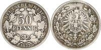50 Pfennig 1877 C - 2. typ (orel ve věnci) KM 8