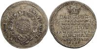 Malý žeton ke korunovaci na římského císaře 22.12.1711 ve Frankfurtu n. M. Římská koruna